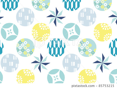 圓潤可愛清爽日系花紋 85753215