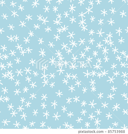 Winter seamless pattern with white snowflakes on blue background. Vector illustration for fabric, textile wallpaper, posters, gift wrapping paper. Christmas vector illustration. 85753988