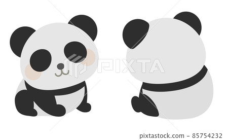 Twin baby pandas forward and backward... - Stock Illustration [85754232 ...