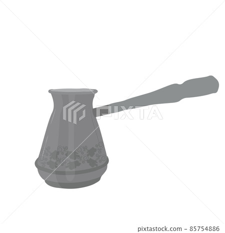 Turka coffee vector stock illustration. Dishes for making bitter coffee. Arabica. Isolated on a white background. 85754886