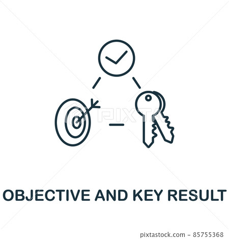 Objective And Key Result icon. Line element from digital transformation collection. Linear Objective And Key Result icon sign for web design, infographics and more. Objective And Key Result icon. Line element from digital transformation collection. Linear Objective And Key Result icon sign for web design, infographics and more. 85755368