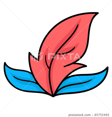 colorful autumn leaves. doodle icon drawing colorful autumn leaves. doodle icon drawing 85755493