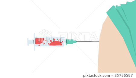 Injection of the coronavirus vaccine into the shoulder of a caucasian person Injection of the coronavirus vaccine into the shoulder of a caucasian person 85756597