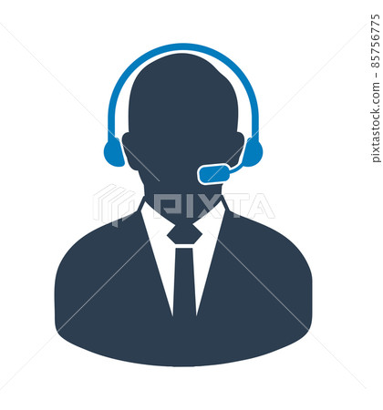 Male Costumer service icon.  Flat style vector EPS. 85756775
