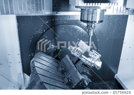 The 5-axis  machining center cutting the aerospace parts with solid ball end mill tool type. 85756928