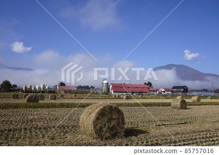 Autumn satoyama scenery with a ranch Autumn satoyama scenery with a ranch 85757016
