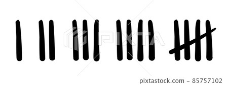 Tally marks count or prison wall sticks lines counter. 85757102