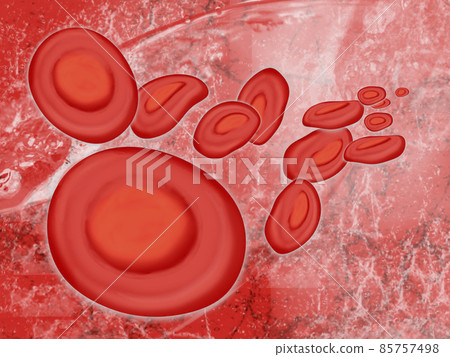 Image of red blood cells flowing vigorously and smoothly 85757498
