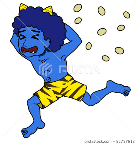 Illustration of a blue demon running away (with outline) Illustration of a blue demon running away (with outline) 85757618