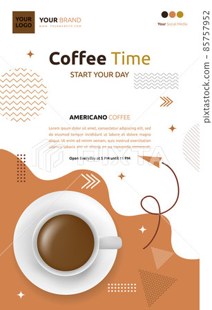 Coffee Shop Cafe Social Media Post Template Promotion Flyer Brochure 85757952