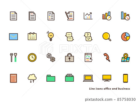 Business icon set, color illustration 85758030