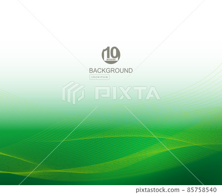 Abstract green gorgeous background with gradient, curved green wave 85758540