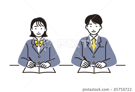 High school boys and girls studying 85758722