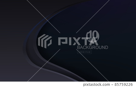 Black gorgeous background with gradient, curved gray curtain 85759226