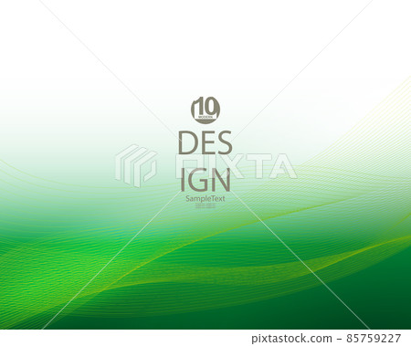 Abstract green gorgeous design with gradient, curved green wave 85759227