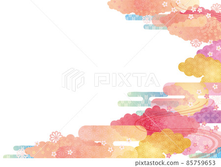 Background material-Japanese pattern Sakura 2022-16 85759653