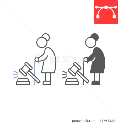Elder law line and glyph icon, guardianship and justice, grandmother vector icon, vector graphics, editable stroke outline sign, eps 10. Elder law line and glyph icon, guardianship and justice, grandmother vector icon, vector graphics, editable stroke outline sign, eps 10. 85761388