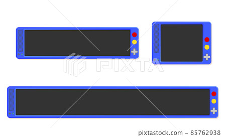 Blue game console style telop base Blue game console style telop base 85762938