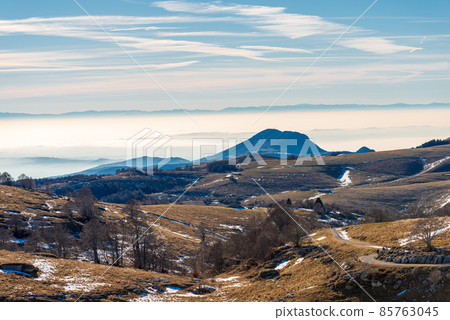 Lessinia Plateau and the Padana Plain with Fog - Veneto Italy 85763045