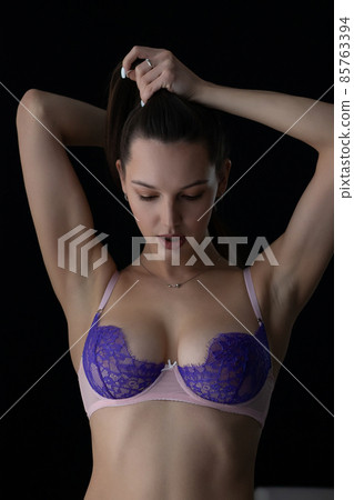 Seductive woman in lingerie at home 85763394