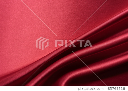 Luxury smooth elegant red silk fabric texture as background Abstract background 85763516