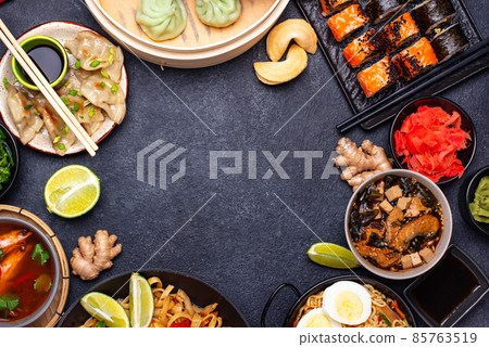 Asian food. Chinese, Japanese and Thai cuisine Asian food. Chinese, Japanese and Thai cuisine 85763519
