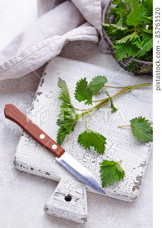 Young fresh nettle, spring herbs for cooking 85763520
