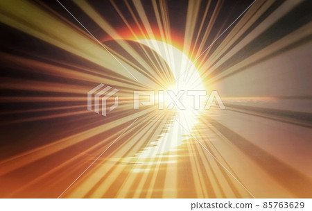 太陽從地平線升起的插圖 85763629