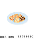 Thin pancakes, sweet dessert. 85763630