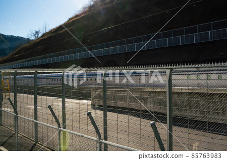 A state of a linear motor car driving experiment A state of a linear motor car driving experiment 85763983