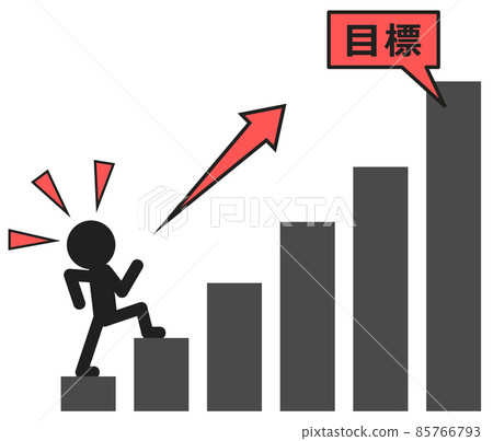努力實現目標的人員和條形圖 85766793