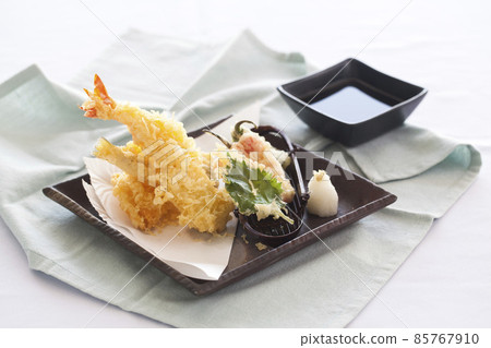 Shrimp Tempura on white background 85767910