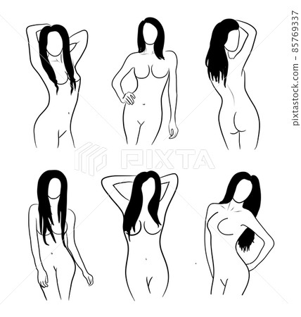 Sexy naked female silhouttes vector illustration pack Sexy naked female silhouttes vector illustration pack 85769337