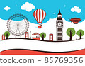 London city buildings tourist attraction vector illustrations 85769356