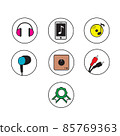 Flat vector music and media related icons set pack 85769363