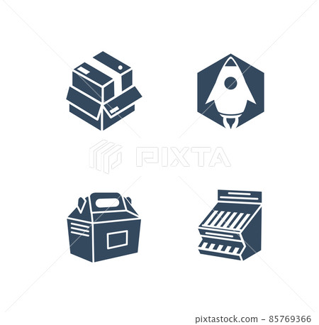 Pacakging display and shop icons vector illustration set Pacakging display and shop icons vector illustration set 85769366