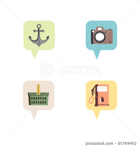 Travel commerce and map related vector icons Travel commerce and map related vector icons 85769402