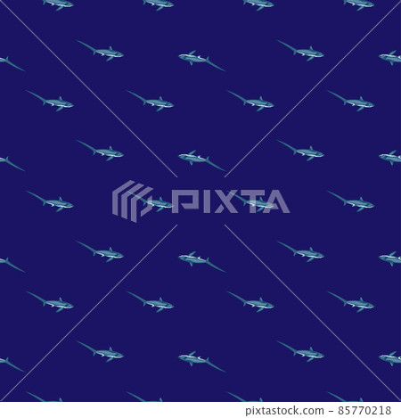 Thresher shark seamless pattern in scandinavian style. Marine animals background. Vector illustration for children funny textile. Thresher shark seamless pattern in scandinavian style. Marine animals background. Vector illustration for children funny textile. 85770218