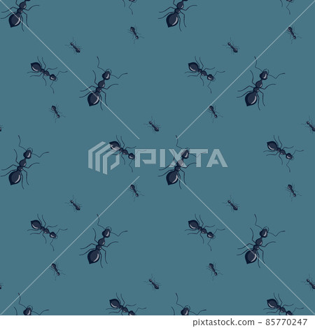 Ants seamless pattern. Insects on colorful background. Vector illustration for textile 85770247