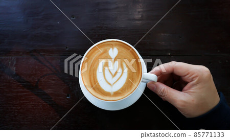 hot cofffee, cappuccino coffee or latte coffee. 85771133