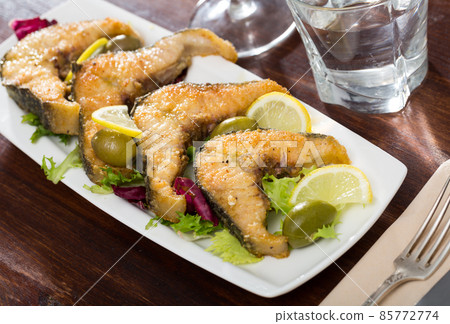 Tasty fish dish - roasted sturgeon Tasty fish dish - roasted sturgeon 85772774