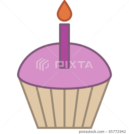 Cupcake Candle Filled Outline Icon Vector 85772942