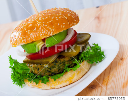Veggie burger. High quality photo Veggie burger. High quality photo 85772955