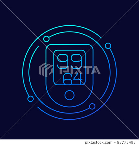 oximeter line icon, oxygen saturation test, vector 85773495