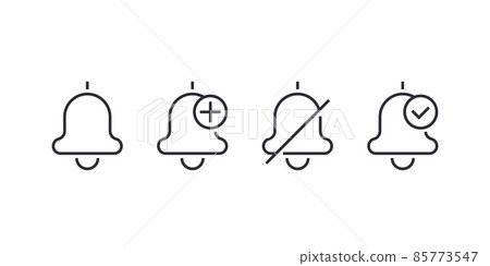 Notification line icons on white - Stock Illustration [85773547] - PIXTA