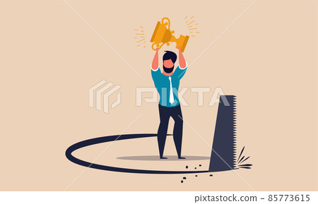 Success broken and man trap money from saw cut. Business leadership problem and risk fall to hole vector illustration concept. Employee finance failure and rivalry motivation. People work and career Success broken and man trap money from saw cut. Business leadership problem and risk fall to hole vector illustration concept. Employee finance failure and rivalry motivation. People work and career 85773615