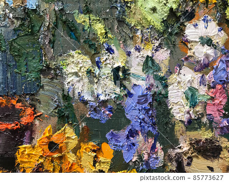 Colored and weathered painting on a rough cement wall in Martinique Colored and weathered painting on a rough cement wall in Martinique 85773627