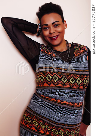 pretty stylish african american big mama woman well dressed. swag relax at home pretty stylish african american big mama woman well dressed. swag relax at home 85773837