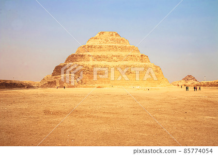 The Djoser Pyramid in the Sahara desert, Egypt. The Djoser Pyramid in the Sahara desert, Egypt. 85774054