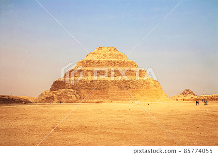 The Djoser Pyramid in the Sahara desert, Egypt. The Djoser Pyramid in the Sahara desert, Egypt. 85774055